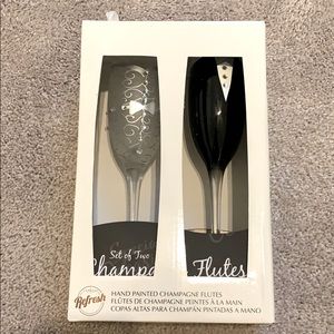 Hand Painted Champagne Flutes